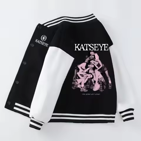 Girl Group Katseye Baseball Uniform Jacket 2026 New Katseye Kpop Baseball Jackets Coat Children's Cl