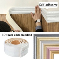 3D Self-adhesive Foam Baseboard Wall Sticker Embossed Waistline Floor Corner Line Skirting Board Stickers
