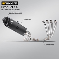 For CBR650/CB650R/CB650F/CBR650R 2014-2024 Motorcycle Exhaust Silencer Akrapovic Carbon tip exhaust