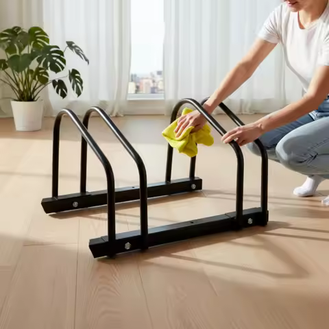 Floor Bike Rack Sturdy Bike Floor Stand Two-Wheeler Parking Stand Heavy-Duty Two-Wheeler Parking Hol
