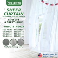 MIZU Sheer Curtain Day Curtain Daylight Langsir Sheer Putih Siap Jahit Cangkuk & Ring