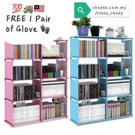 DIY Book Storage 5 Tier with 8 Columns Bookcase Book Shelf