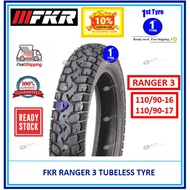 FKR MOTORCYCLE TYRE RANGER 3 110/90-16, 110/90-17 TUBELESS TYRE (YEAR 2021)