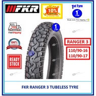 FKR MOTORCYCLE TYRE RANGER 3 110/90-16, 110/90-17 TUBELESS TYRE (YEAR 2024/2025)