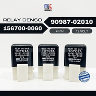 DENSO Toyota Corolla Great Relay 90987-02010 Black 4 Pin 12 DensoVOLT 156700-0060