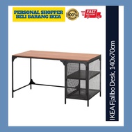 IKEA Fjallbo Desk Work Study Drawer Storage Rustic Metal Mesh Black Design Solid Wood Meja Belajar H