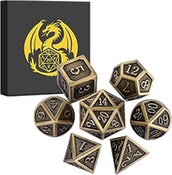 DND Metal Dice Set, 7-Piece Polyhedral Metal Dice Set, D&D Starter Set, DND Gifts with Gift Box, Rol