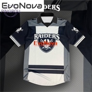 PREMIUM NFL JERSEY RAIDERS Jersey Baju Tshirt Lelaki Lengan Pendek Retro Collar Full Sublimation Mic