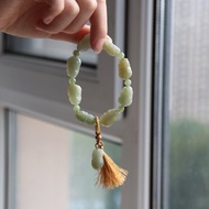 天然和田玉 /和闐玉-晴水玉貔貅設計單圈手串手鍊