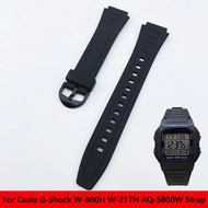18mm Watch Bracelet For Casio G-Shock Strap W-800H W-217H AQ-S800W Resin Rubber waterproof watch acc