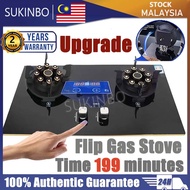 SUKINBO 【Upgraded】Stainless Steel Flip Gas Stove Built-in/Tabletop Gas Kitchen Hob Gas Cooker Dapur 