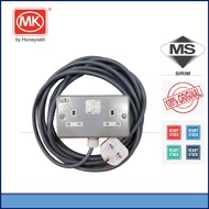 MK Heavy Duty Extension Cable  2GANG Switch socket c/w FAJAR (1.5MM x 3core)Cable  5METER,(EX-G2946-
