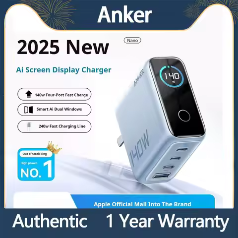 New , Anker ZOLO 140W GaN Charger 4 Ports Fast Charge with 1.5m Cable for iPhone MacBook Pro Air iPa