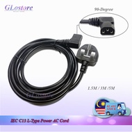 POWER AC CORD 3 PIN UK 13A FUSE C13 POWER CABLE PC LCD MONITOR POWER SUPPLY WIRE 90 DEGREE POWER COR