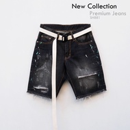 กางเกงยีนส์ขาสั้นลุ่ย สลัดสี No.SH881