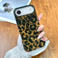 iPhone Air Case 閃粉豹紋手機殼可爱苹果防跌落保護殼 棕色