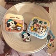 1pc Cute Cartoon Dog Pizza Print Clear Hard Earbuds Case, Compatible With AirPod1/2/3/4/Pro/Pro 2/Pr