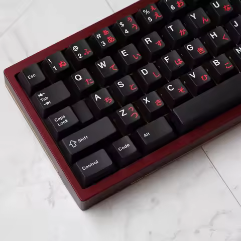 JKDK Studio WOB Cherry profile Dye Sub Keycap Set PBT GMK WOB Red Cyrillic For 61 68 84 87 104 Mx Sw