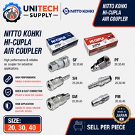 [NITTO KOHKI] HI-CUPLA Air Coupler SF SH SM PF PH PM (20, 30, 40) – Sell Per Piece | 100% Original