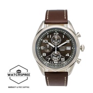 Seiko Chronograph Brown Calf Leather Strap Watch SSB275P1