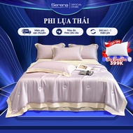 Bộ chăn ra gối nệm 5 món lụa thái Minmin SERENA cao cấp - bộ chăn ga ra drap gối mền nệm đệm giường 