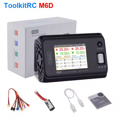 ToolkitRC M6D 500W 30A Dual Channel Smart Battery Balance Charger For Lipo LiHV Lion With New Year G