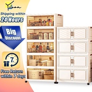 Double Door Folding Storage Cabinet Multi-layer Clothing Snack Book Storage Cabinet Home Living Room