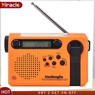 MIRACLE AM FM SW Radio Portable Radio With Lights Display Screen Solar Power Supply Full Band Radio For Senior Home