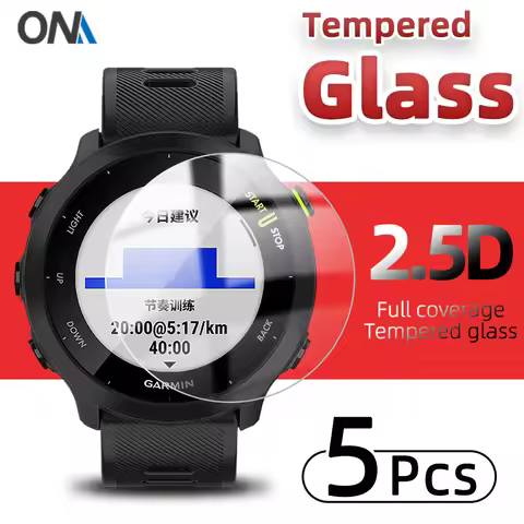 Screen Protector Tempered Glass for Garmin Forerunner 55 - Ultra Hard HD Clear Protective Glass Film