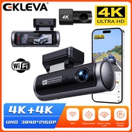 EKLEVA กล้องติดรถยนต์4K + 4Kกล้องติดรถยนต์เครื่องบันทึกวีดีโอ DVR 4K ด้านหลัง4K กล้องสำหรับรถยนต์กล้