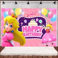 Kira Mario Princess Peach Birthday theme backdrop banner tapestry party decoration photo photography background cloth