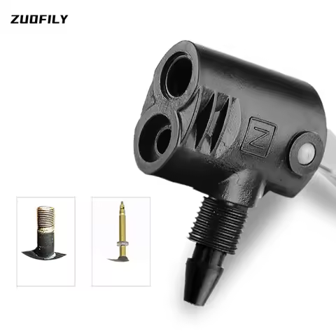 1PC Bicycle Pump Nozzle Hose Adapter Dual Head Pumping Parts Service Accessories F/V Service A/V Sch