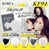 韓國Good Feeling KF94 3層2D 口罩1盒10包共50個-有盒。