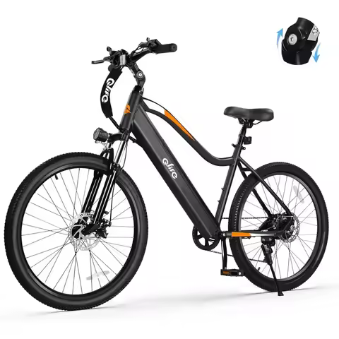 26 Adult Electric Bike, 25MPH 2.1 Tires, 40-Mile Range, Removable Battery, 1200W/750W Motor