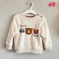 (Forward) H&M Boys' Sweater Size 92 (1.5-2Y) Slightly Cream-Gray White Good Condition