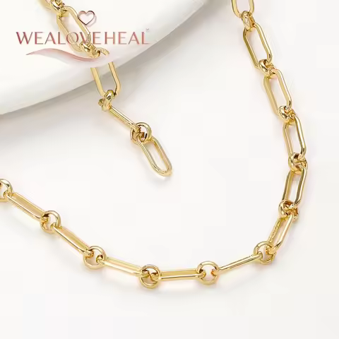 18K Gold Plated Brass Chain Link 4x9MM Thickness 0.8MM High Quality DIY chain jewellery making Findi