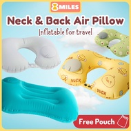 Inflatable Travel Pillow Neck & Lower Back Support Hand Press For Kids and Adult Milk Silk Fabric Of