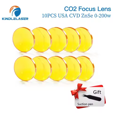 Kindlelaser Focus Lens 3/5/10PCS USA CVD Focus Lens ZnSe DIA 20mm FL50.8/63.5 for 0-200W CO2 Laser E