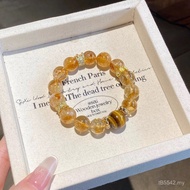 Bracelet Hot-selling Yellow Tower Good Luck Tiger Eye Stone Double Flower Increase Crystal Money Ene