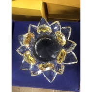 Crystal candle holder - globe lotus candlestick