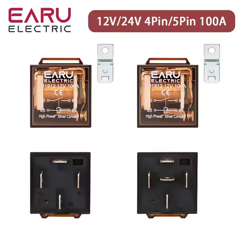 1Pcs Waterproof Automotive Relay DC 12V 24V 100A 4Pin 5Pin SPDT Car Control Device Car Relays DC 24V