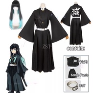 Muichiro Tokito Cosplay Costume Wig Demon Slayer Mist Hashira Uniform Stickers Anime Kimetsu No Yaib