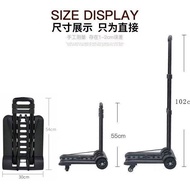 Small Trolley Portable Luggage Trolley Trailer Trolley Trolley Folding Four-Wheel Trolley Car Univer