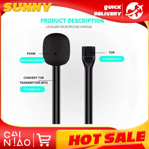 Interview go Mic Handle adopter microphone handheld adapter Foam for Rode Wireless Go/GoII/DJ Mic/re