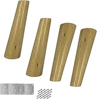 Furniture Leg 4 Pcs Wooden Furniture Legs,Solid Wood Couch Legs,Oblique Tapered Cupboard Feet,Rubber