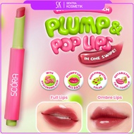 SCORA Melting Glossy Lipbalm 2gr | Bloop Pop Gloss Balm 2 Gr Plump Lips Maple Drizzle/ Strawberry Mo
