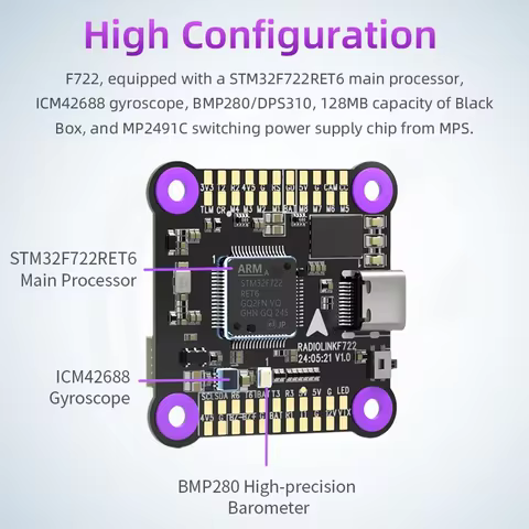 Radiolink F722 Flight Controller Stack Betaflight INAV OSD 8CH F7 FC 55A 4 in 1 ESC for FPV Racing Q