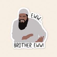 1pc "Brother Eww!" Meme Sticker, Vinyl Decal For Water Bottle, Laptop, Phone Case, Fun Sticker