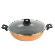 EZ COOK - 易潔雙耳炒鑊 IH-啡色 32CM [原裝行貨]