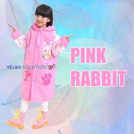 Besty_mart3 - NEW TREND CHARACTER RAINCOAT for Boys and Girls Poncho Raincoat - PINK RABBIT, M